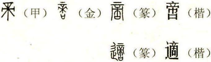 啇(适)適 漢字決不是越來越簡化